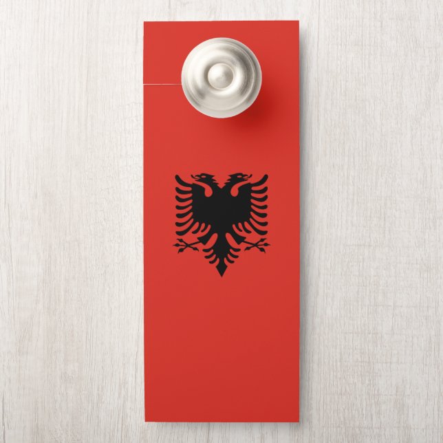 Aviso De Porta Bandeira albanesa (Na maçaneta)