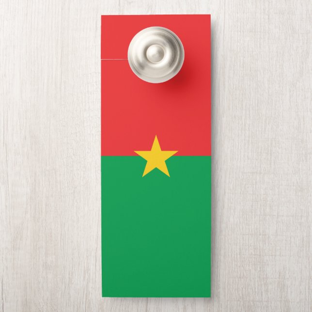 Aviso De Porta Bandeira Burkina Faso (Na maçaneta)