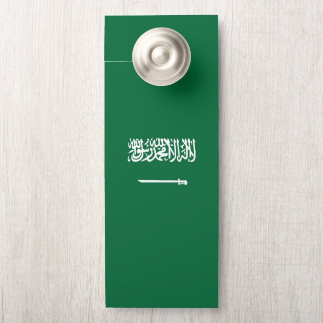 Aviso De Porta Bandeira da Arábia Saudita (Na maçaneta)