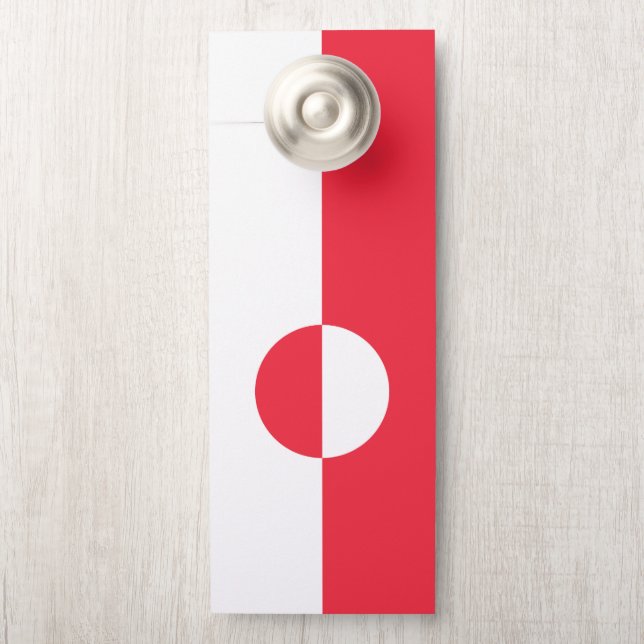 Aviso De Porta Bandeira da Gronelândia (Na maçaneta)