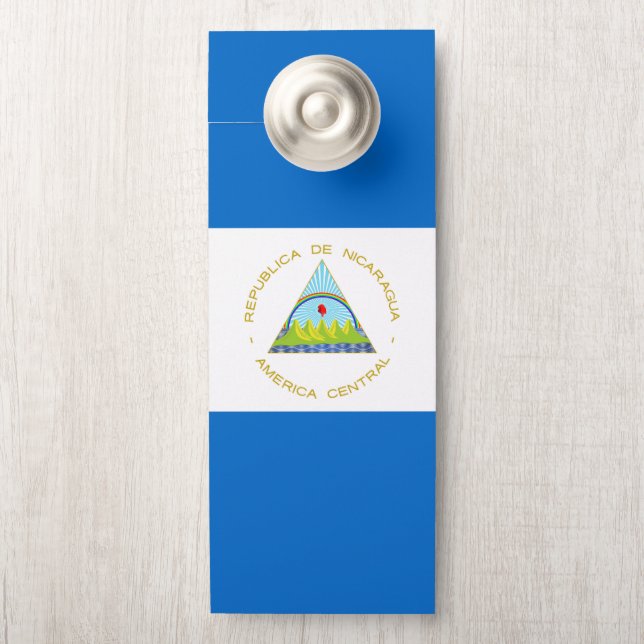 Aviso De Porta Bandeira da Nicarágua (Na maçaneta)