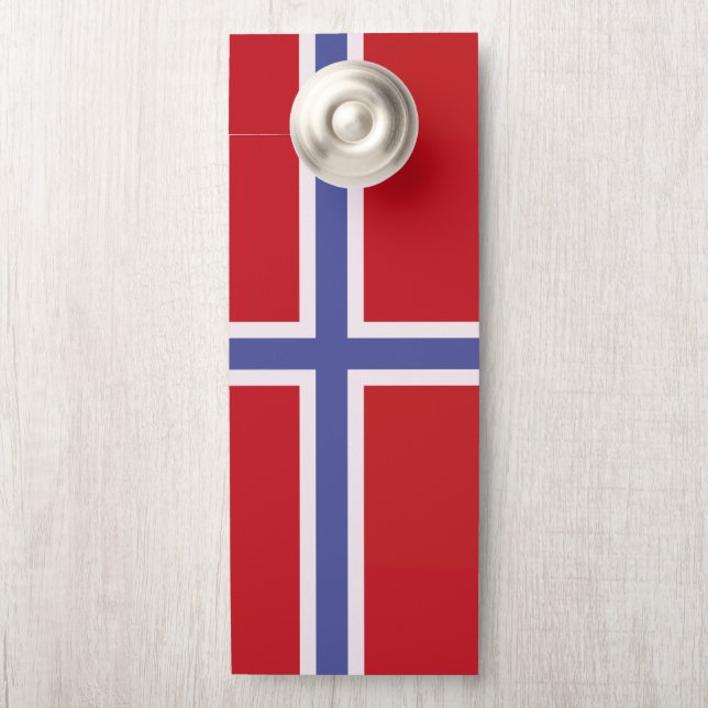 Aviso De Porta Bandeira da Noruega (Na maçaneta)