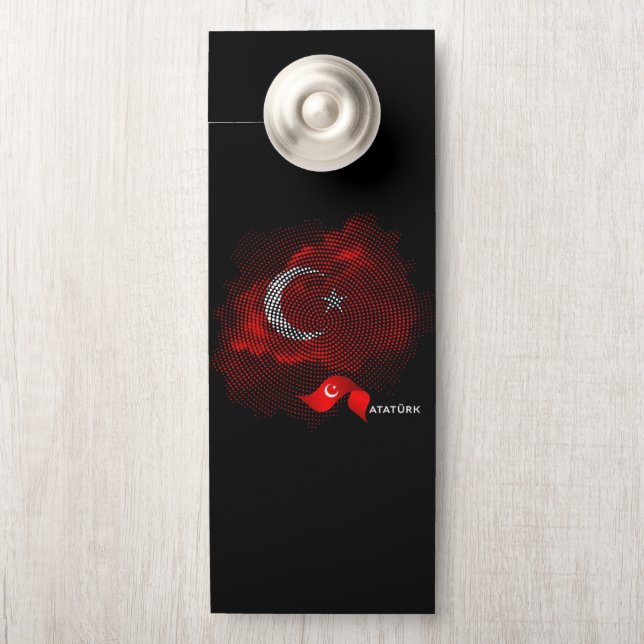 Aviso De Porta Bandeira da Turquia (Na maçaneta)