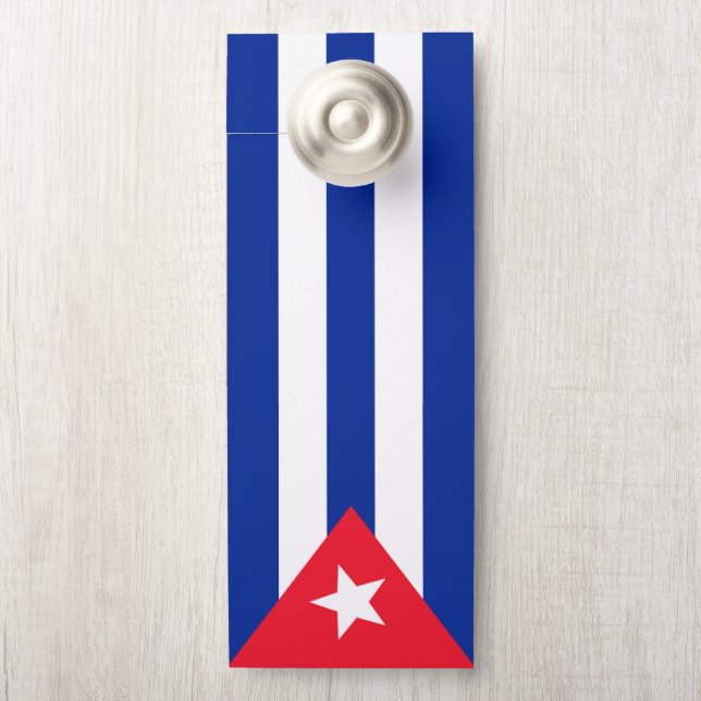 Aviso De Porta Bandeira de Cuba (Na maçaneta)