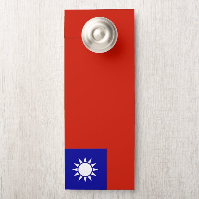 Aviso De Porta Bandeira de Taiwan (Na maçaneta)