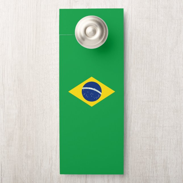 Aviso De Porta Bandeira do Brasil (Na maçaneta)
