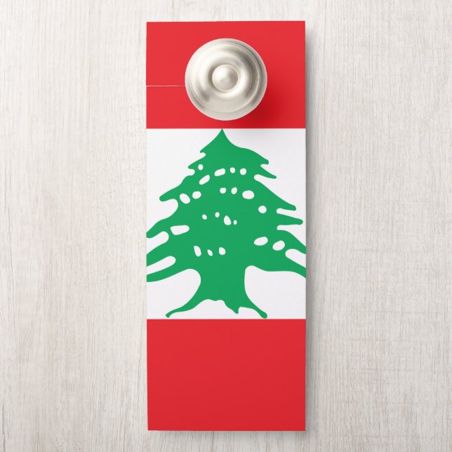 Aviso De Porta Bandeira do Líbano (Na maçaneta)