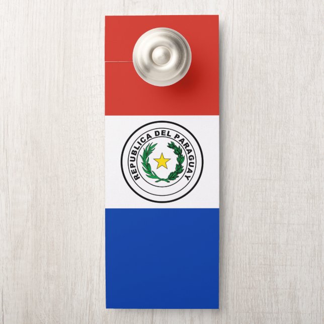 Aviso De Porta bandeira do Paraguai (Na maçaneta)
