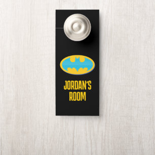 Aviso De Porta Batman   Símbolo de faixas cianas