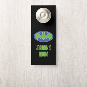 Aviso De Porta Batman   Símbolo roxo e verde