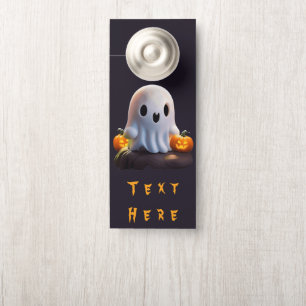 Aviso De Porta Bebê Fantasma Caráter de Dia das Bruxas