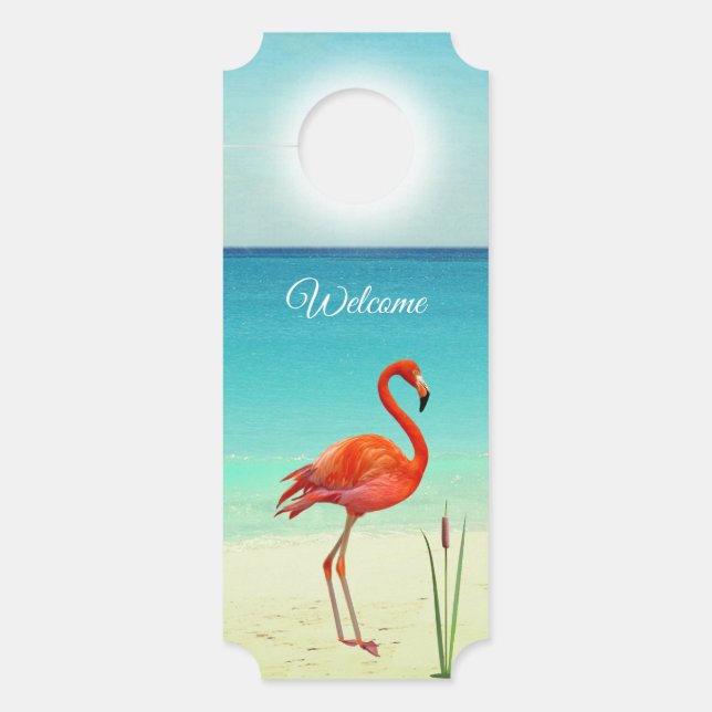 Aviso De Porta Belo Flamingo na Praia Bem-vindo (Frente)