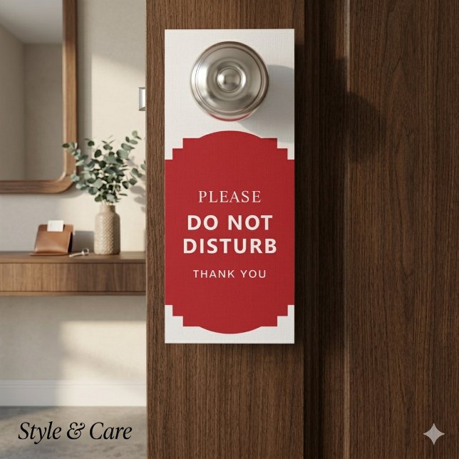 Aviso De Porta Bem-vindo Simples e Não Perturbe Reversível (Simple Welcome and Do Not Disturb Reversible Door Hanger)