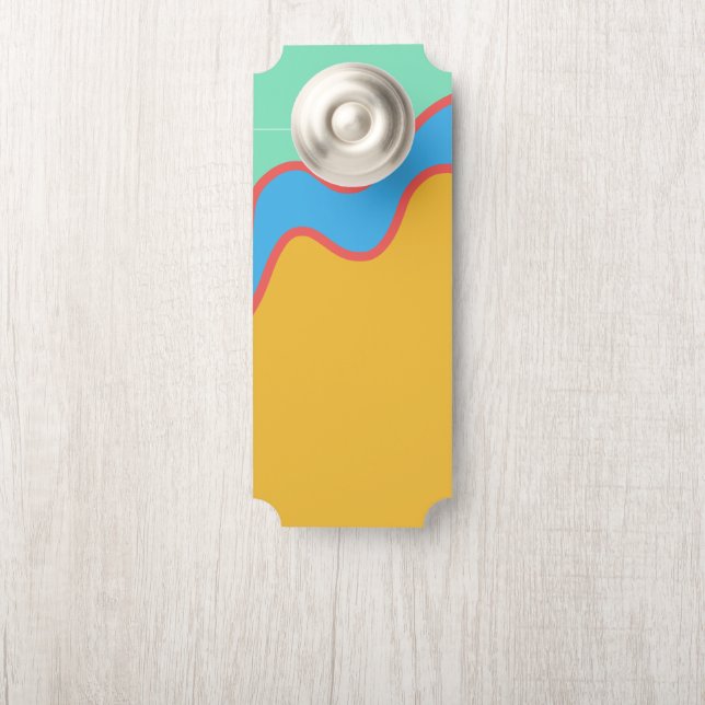 Aviso De Porta Bloco de Cor Dourado Azul Verde  (Na maçaneta)