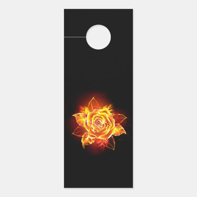 Aviso De Porta Blooming Fire Rosa (Frente)