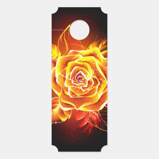 Aviso De Porta Blooming Fire Rosa (Frente)
