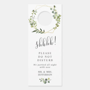 Aviso De Porta Boas-vindas ao Casamento de Eucalipto Moderno Não