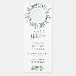 Aviso De Porta Boas-vindas ao Casamento de Eucalipto Moderno Não