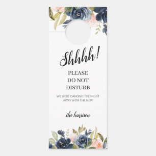 Aviso De Porta Boas-vindas ao Casamento do Flor do Marinho Blush 