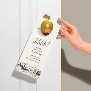 Aviso De Porta Boas-vindas/Não Incomodar Casamento de Desenho de
