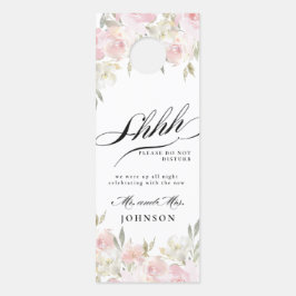 Aviso De Porta Boas-vindas/Não Incomodar Casamento Floral Rosa Cl