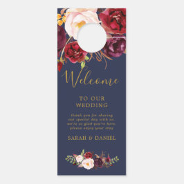 Aviso De Porta Boho Marsala Casamento Floral de Boho Hanger