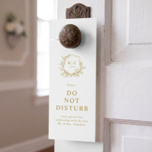 Aviso De Porta Bolsas de Hóspedes de Casamento em Ouro Vintage El