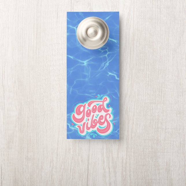 Aviso De Porta Bons Vibes Beach/piscina (Na maçaneta)
