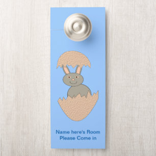 Aviso De Porta Bunny Hatching de Ovo Personalizado Estranho