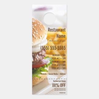 Aviso De Porta Burger Door Hanger