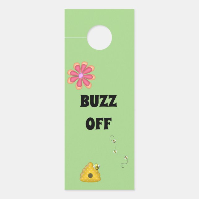 Aviso De Porta BUZZ DESLIGADO Vêm A Bumblebee Personalizado, A Po (Frente)
