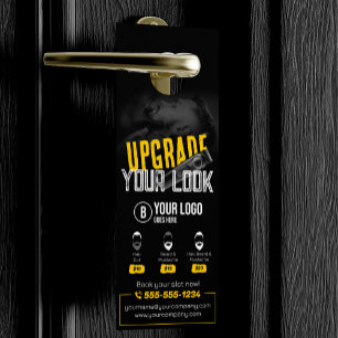 Aviso De Porta Cabeleireiro Barbearia Bold & Modern Bigode