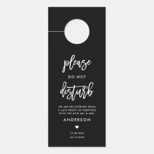 Aviso De Porta Caligrafia Não Incomoda Casamento Negro