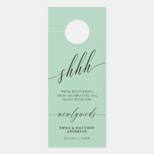 Aviso De Porta Caligrafia Verde Shhh Não Incomoda Casamento