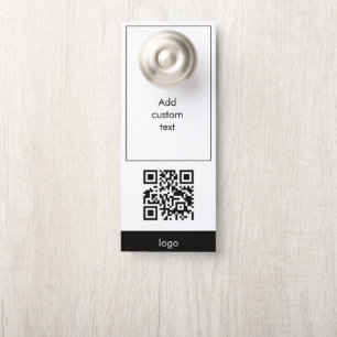 Aviso De Porta cartão branco simples de empresa de código qr pers