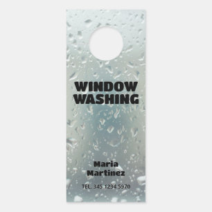 Aviso De Porta Cartão de visita de Limpeza da Janela