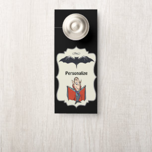 Aviso De Porta Cartoon Engraçado Dracula Voando Bat Sala Personal