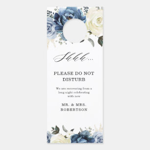Aviso De Porta Casamento De Champanhe De Marinho Azul Dusty Não I