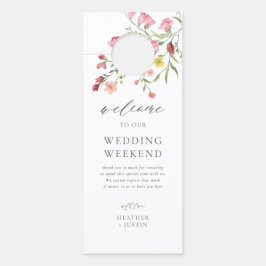 Aviso De Porta Casamento De Jardins De Flor Selvagem De Whimsical