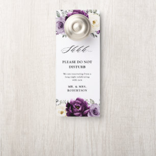 Aviso De Porta Casamento De Pomada De Roxo Não Incomodar