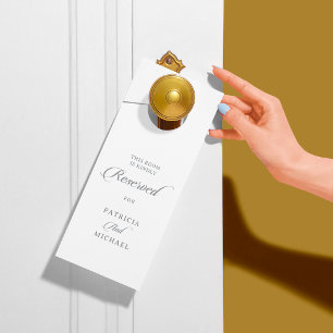 Aviso De Porta Casamento Reservado Caligrafia Clássica Chic