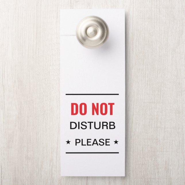Aviso De Porta Casamento Simples Preto e Branco Não Perturbe (Na maçaneta)