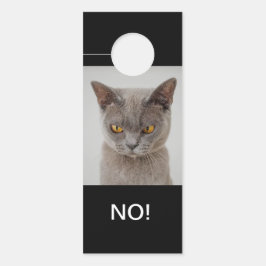 Aviso De Porta Cat Moods Feliz e Irritado, Side Duplo, Alô e Não!