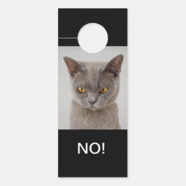 Aviso De Porta Cat Moods Feliz e Irritado, Side Duplo, Alô e Não!