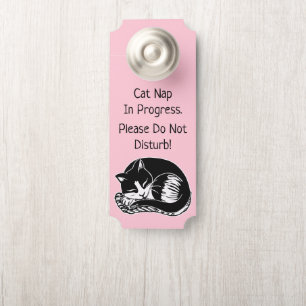 Aviso De Porta Cat Nap Não Incomodar O Perigo Padrão Da Porta