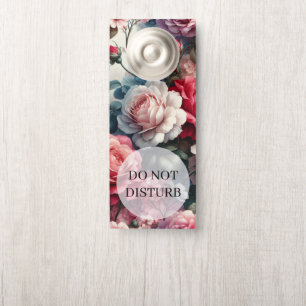 Aviso De Porta Charme Floral Rosa Atemporal