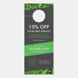 Aviso De Porta Cinza Escura do Logotipo Shrub Paisagista Moderno