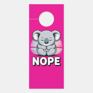 Aviso De Porta Coala Fofo Dormindo “Não” Cartoon Engraçado