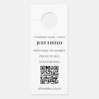 Aviso De Porta Código QR de Imóveis Listados Minimalista Moderno