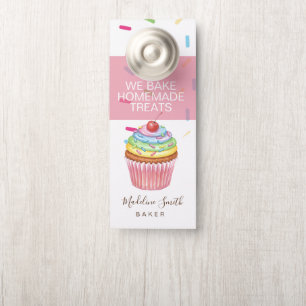Aviso De Porta Confeitaria Sprinkles Cupcakes Arco-íris Padeiro